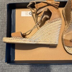 Joie Tan Suede Women's Espadrille Wedges 8.5